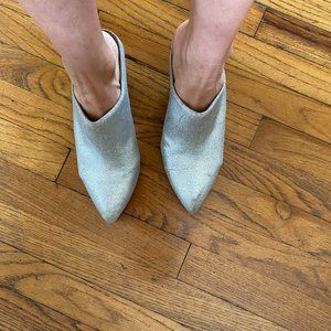 Seychelles 'Got the Answer' Silver Heeled Mules 10